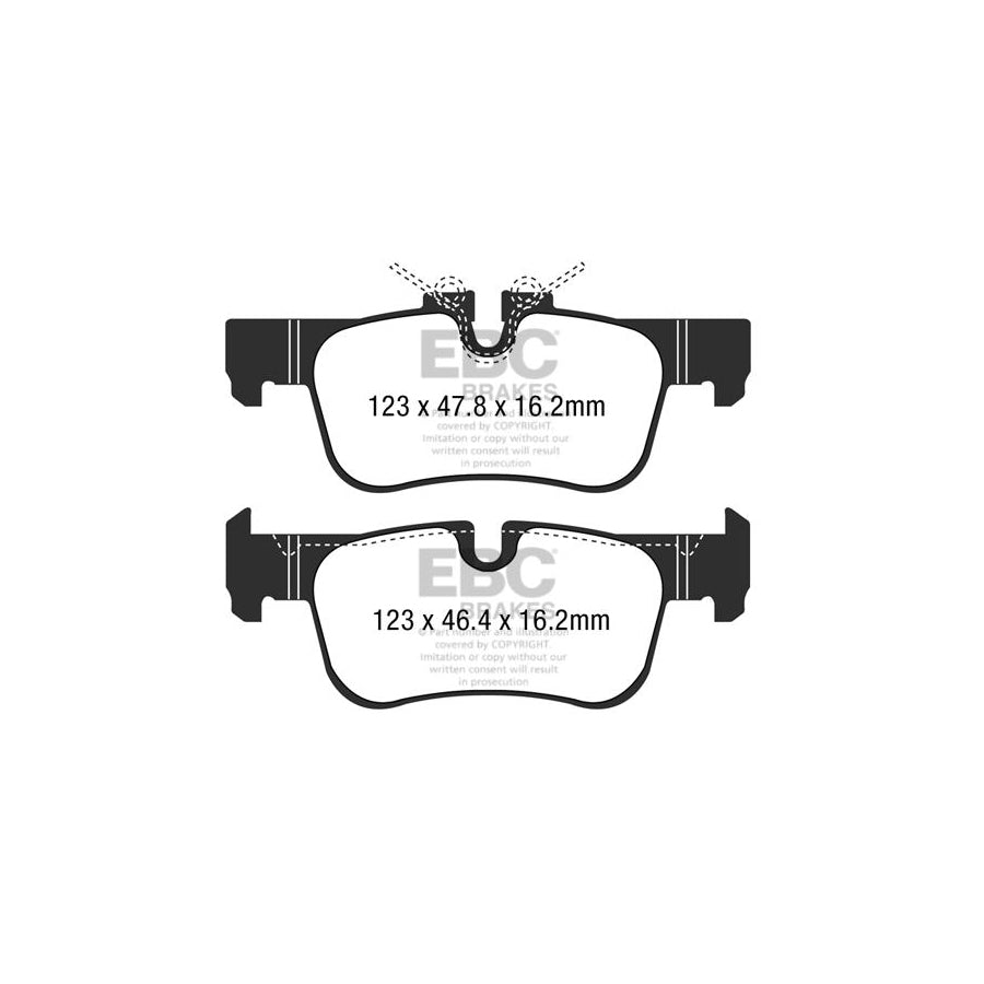 EBC BMW F39 F48 Greenstuff 6000 Series Truck And SUV Rear Brake Pads - ATE Caliper (Inc. X1 20i, X1 50i, X2 18d & X2 20d) (Pair)