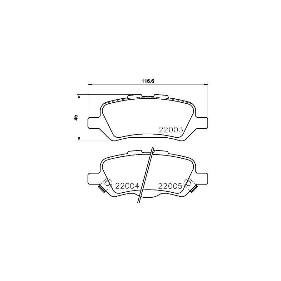 Hella 8DB 355 023 051 Brake Pad Set For Toyota Venza _V1_ With Acoustic Wear Warning
