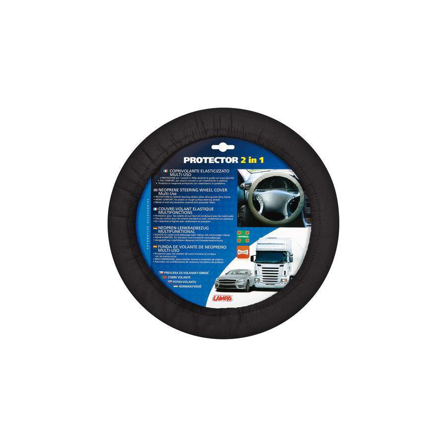 LAMPA Protector 2 in 1 33146 Steering wheel cover Black, ?: 34-45cm, Polychloroprene (Neoprene)