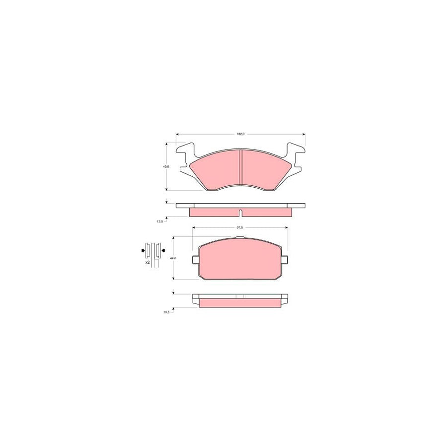 TRW Gdb769 Brake Pad Set For Toyota Starlet Iii Hatchback P70 Not Prepared For Wear Indicator