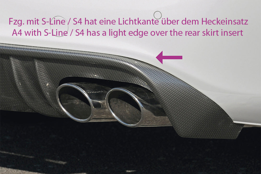 Rieger 00055513 Audi B8 B81 A4 Rear Diffuser for Tailpipe Left & Right -  Matte Black