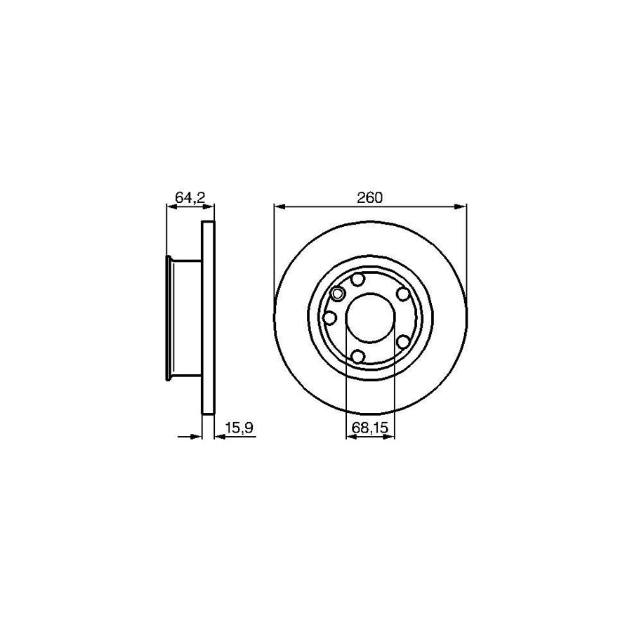 BOSCH 0 986 478 547 Brake Disc Solid Oiled