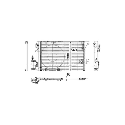 MAHLE ORIGINAL AC 339 000P Air conditioning condenser with dryer, with pressure switch