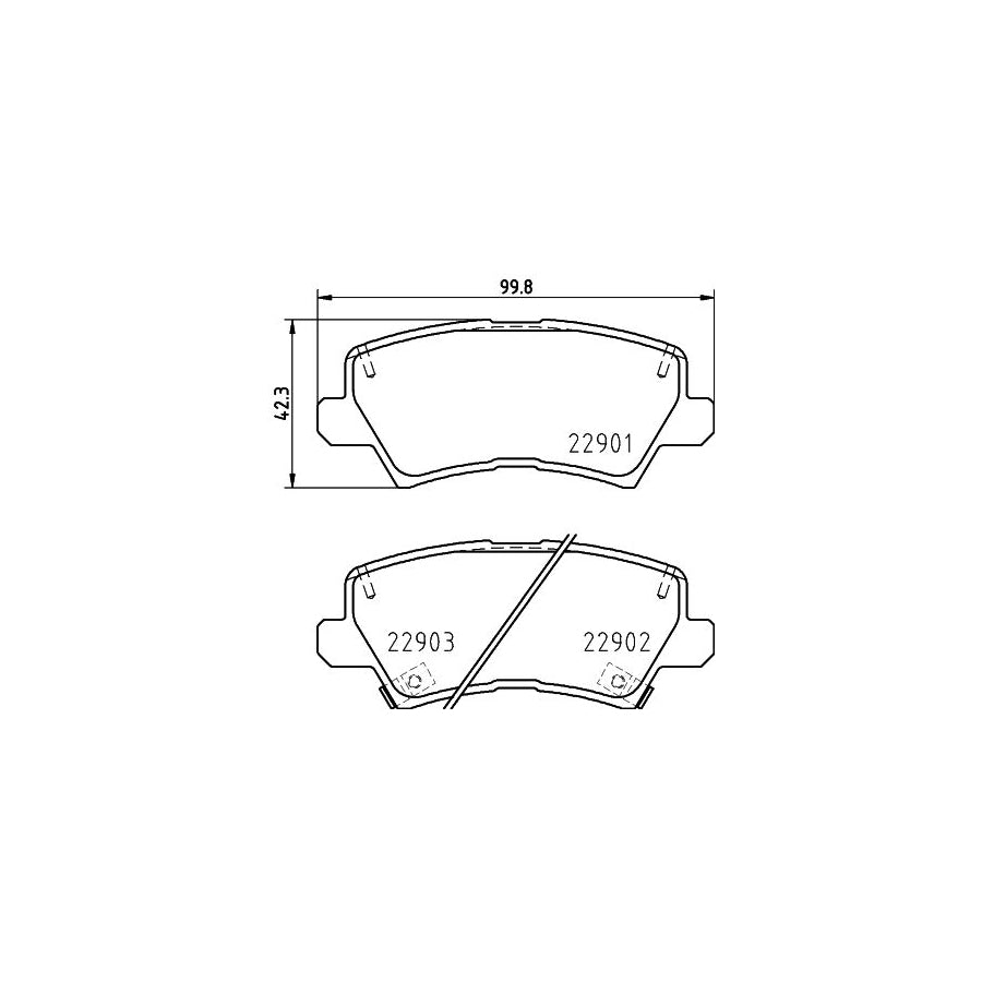 Hella 8DB 355 037 921 Brake Pad Set For Kia Picanto Incl Wear Warning Contact With Accessories