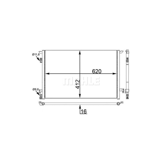 MAHLE ORIGINAL AC 411 000S Air conditioning condenser without dryer