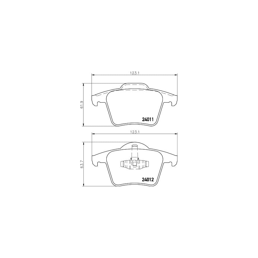 Hella 8DB 355 010 801 Brake Pad Set For Volvo Xc90 I C 275 Not Prepared For Wear Indicator