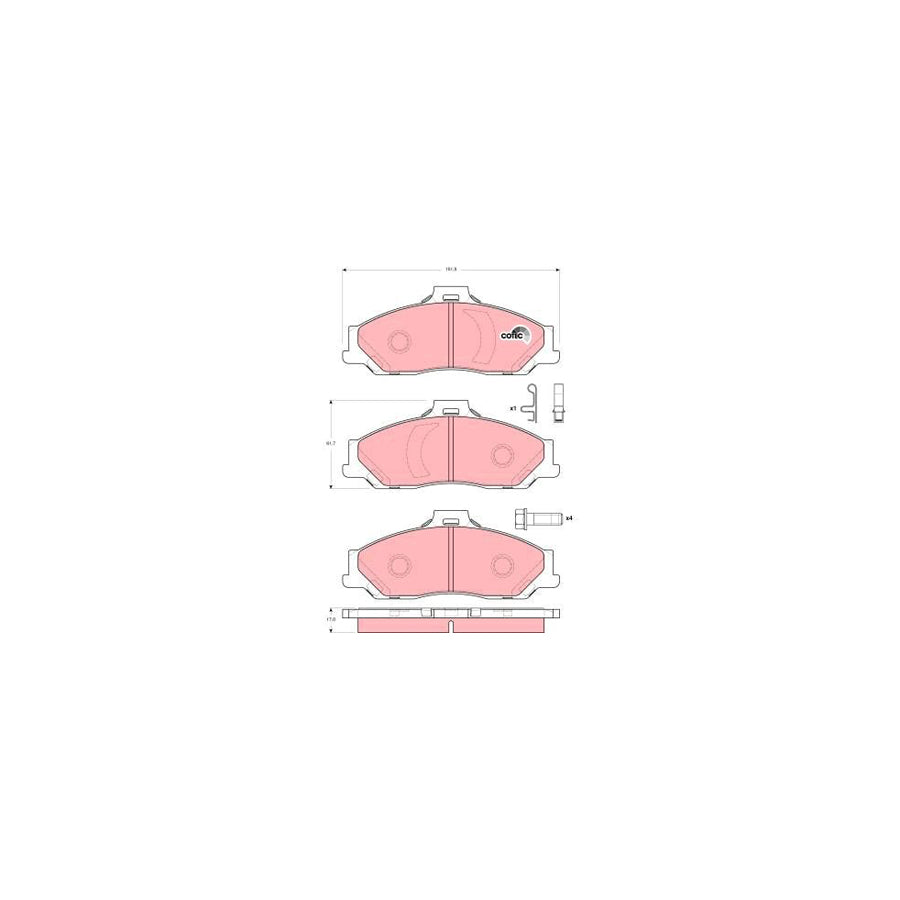 TRW Cotec Gdb3353 Brake Pad Set With Acoustic Wear Warning With Brake Caliper Screws With Accessories