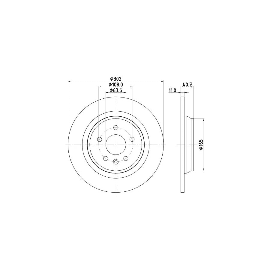 HELLA PRO 8DD 355 120 371 Brake Disc Solid Coated without wheel hub without wheel studs