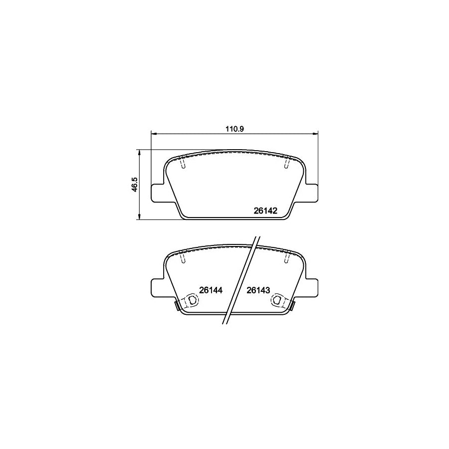 Hella 8DB 355 040 081 Brake Pad Set For Hyundai Santa Fe Incl Wear Warning Contact With Accessories