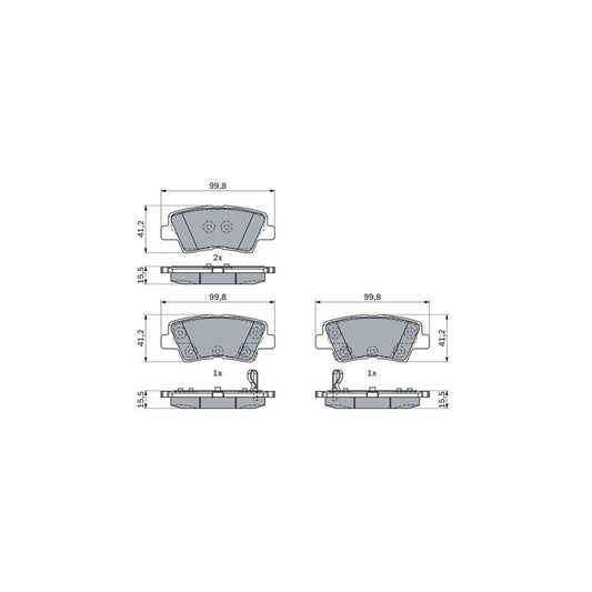 Bosch 0986424959 Brake Pad Set For Hyundai I30 With Acoustic Wear Warning With Anti Squeak Plate With Mounting Manual BP2576