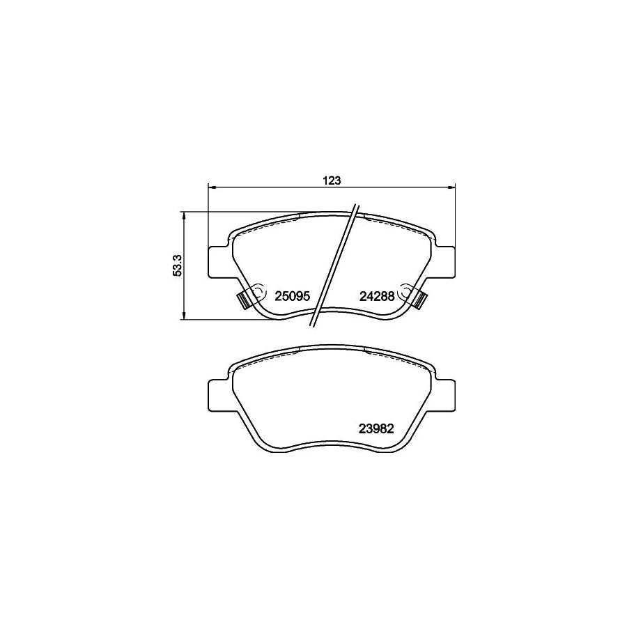 Hella 8DB 355 021 131 Brake Pad Set With Acoustic Wear Warning With Brake Caliper Screws With Accessories