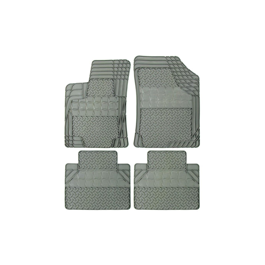 POLGUM Universal fit AH005S Floor mat set Elastomer, Front and Rear, Quantity: 4, Grey