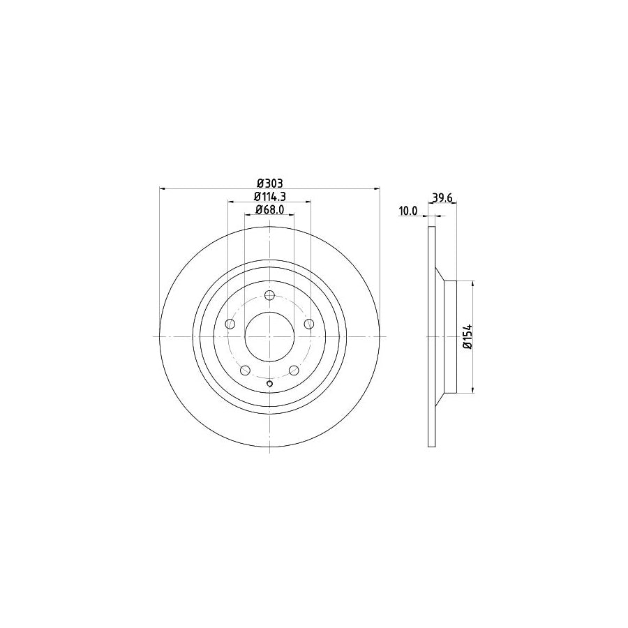 HELLA PRO 8DD 355 118 541 Brake Disc Solid Coated without wheel hub without wheel studs
