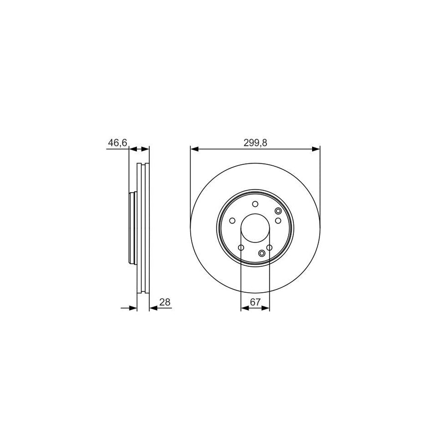 BOSCH 0 986 479 R79 Brake Disc Vented Oiled
