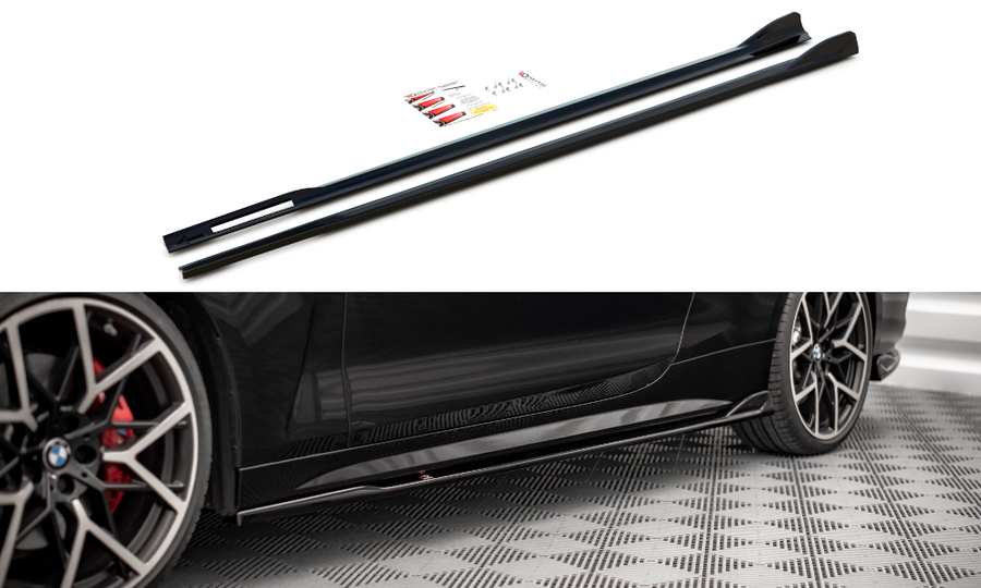 Maxton Design BM-4-G22-MPACK-SD2T Side Skirts Diffusers V.2 BMW Series 4 M-Pack G22 | Duco Car Parts UK Car Parts