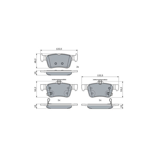 Bosch 0986424879 Brake Pad Set For Honda Civic X Hatchback Fc Fk With Acoustic Wear Warning With Anti Squeak Plate With Mounting Manual BP2502