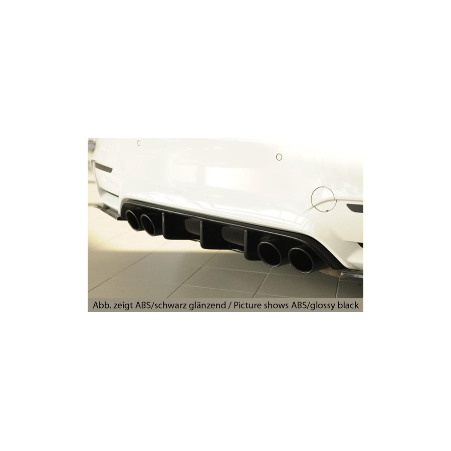Rieger BMW F80 F82 F83 Rear Bumper Diffuser for Original Twin Tailpipe Left & Right (M3 & M4) - Glossy Black