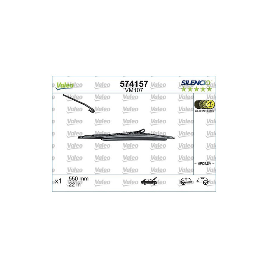 Valeo Silencio Conventional Single 574157 Wiper Blade | Duco Car Parts UK Car Parts