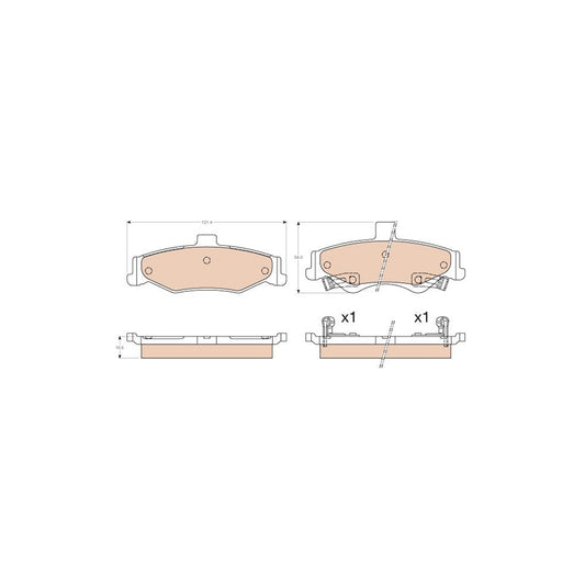 TRW Gdb3570 Brake Pad Set For Chevrolet Camaro With Acoustic Wear Warning
