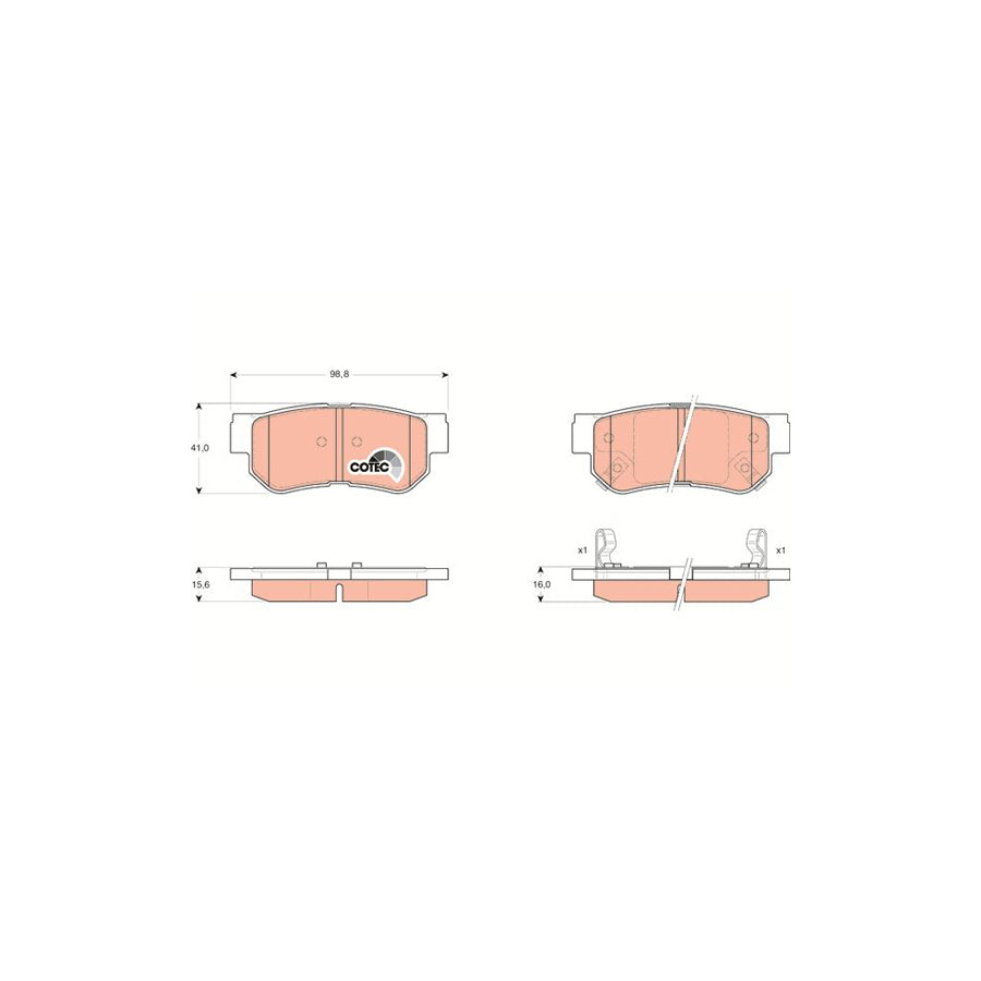 TRW Cotec Gdb3284 Brake Pad Set With Acoustic Wear Warning