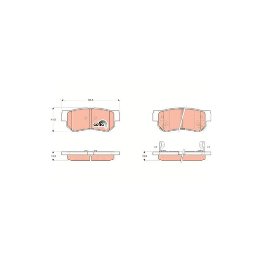 TRW Cotec Gdb3284 Brake Pad Set With Acoustic Wear Warning