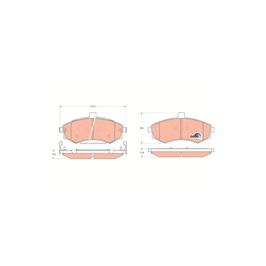 TRW Cotec Gdb3378 Brake Pad Set With Acoustic Wear Warning With Accessories