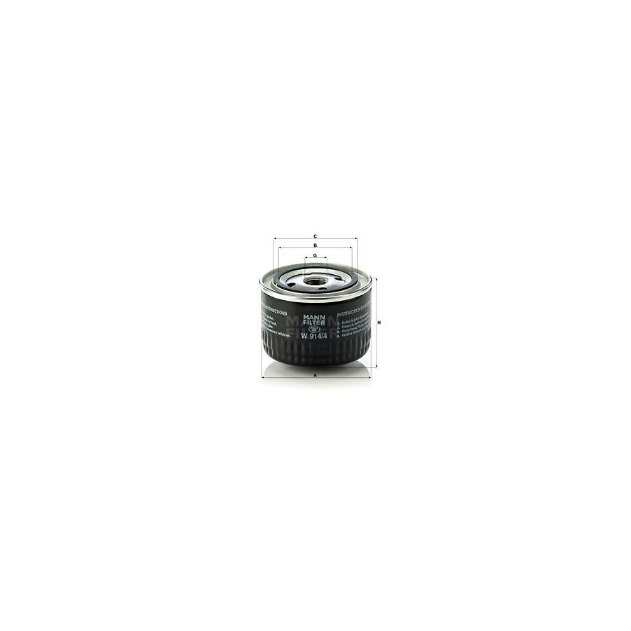 MANN-FILTER W 914/4 Oil Filter Spin-on Filter