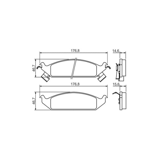 Bosch 0986494313 Brake Pad Set With Acoustic Wear Warning With Mounting Manual BP1203