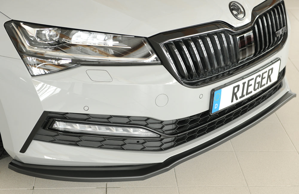 Rieger 00079047 Skoda 3T 3V Superb III Front Splitter -  Matte Black