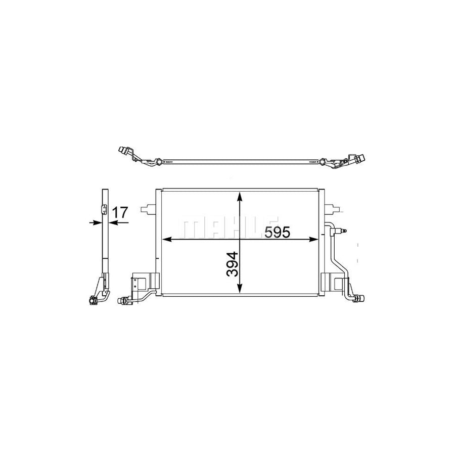 MAHLE ORIGINAL AC 403 000S Air conditioning condenser for AUDI A6 with seal ring, without dryer