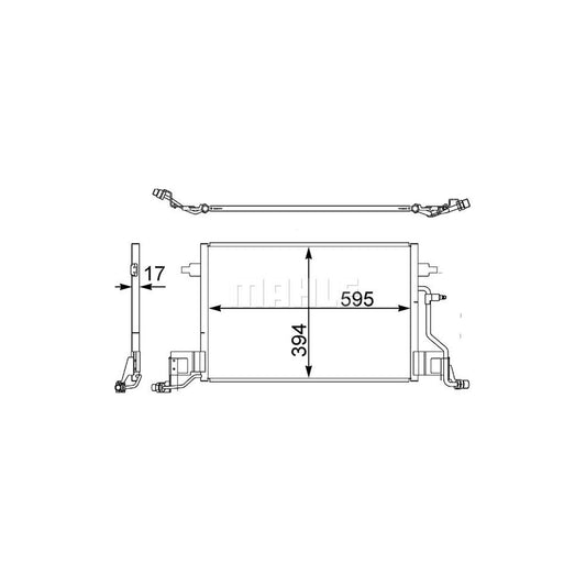 MAHLE ORIGINAL AC 403 000S Air conditioning condenser for AUDI A6 with seal ring, without dryer