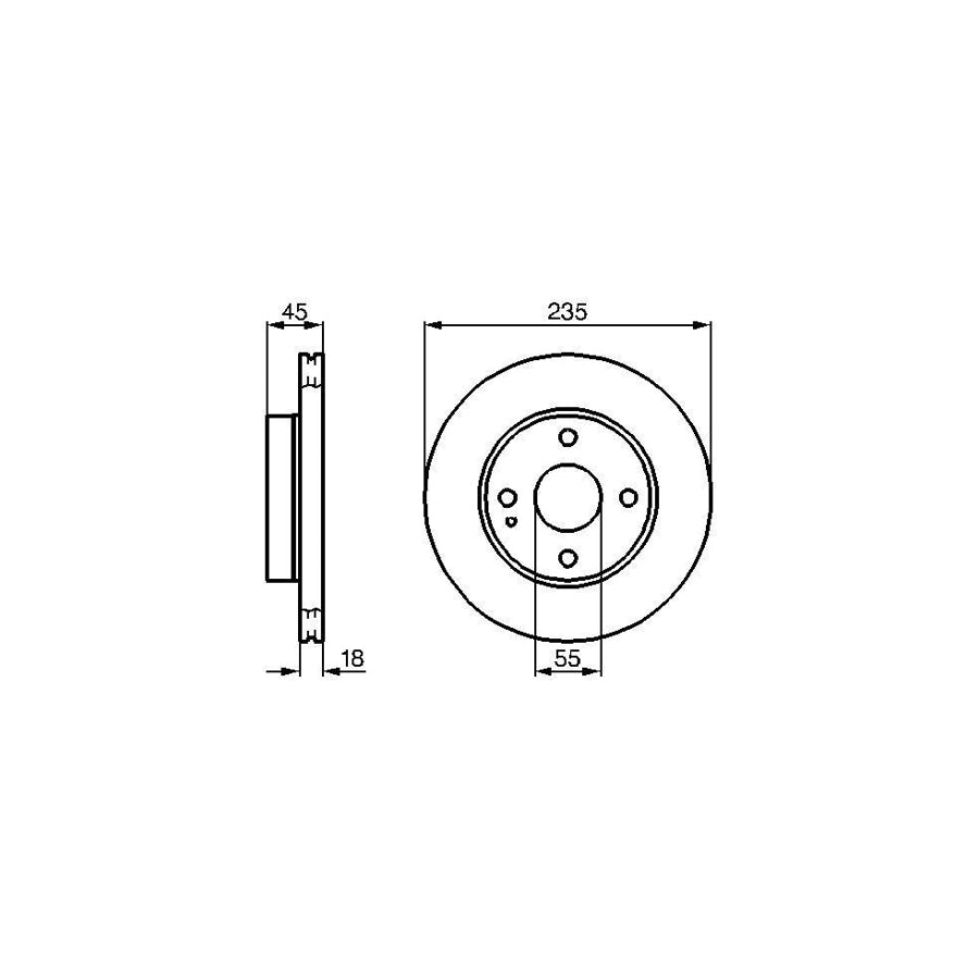BOSCH 0 986 478 241 Brake Disc Internally Vented Vented Oiled