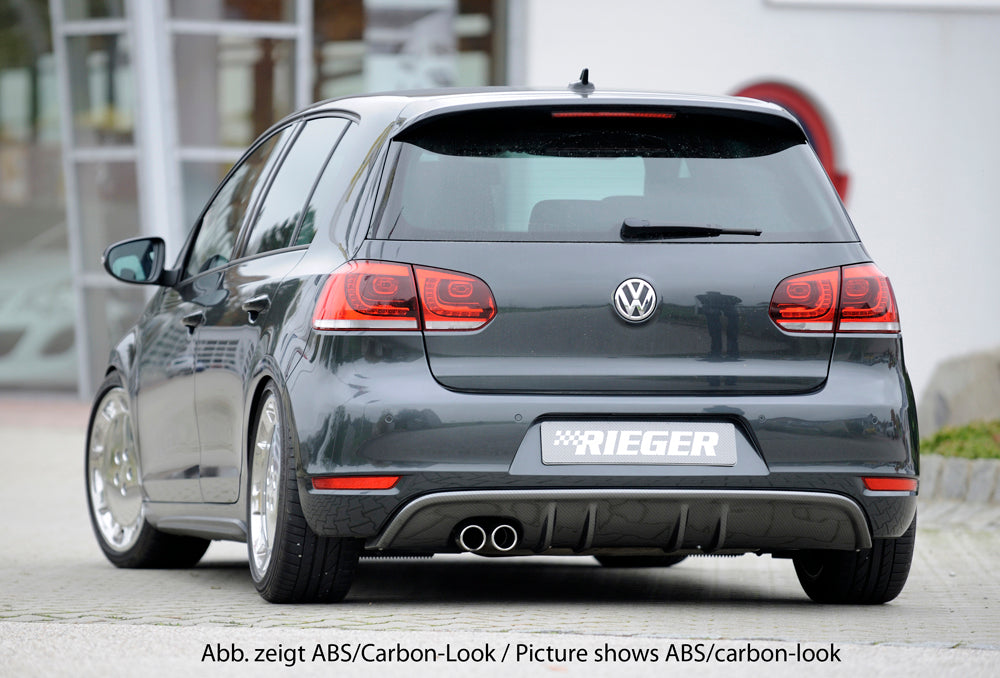 Rieger 00088019 VW Mk6 Golf GTD Rear Diffuser for Original Twin Tailpipe Left - Glossy Black