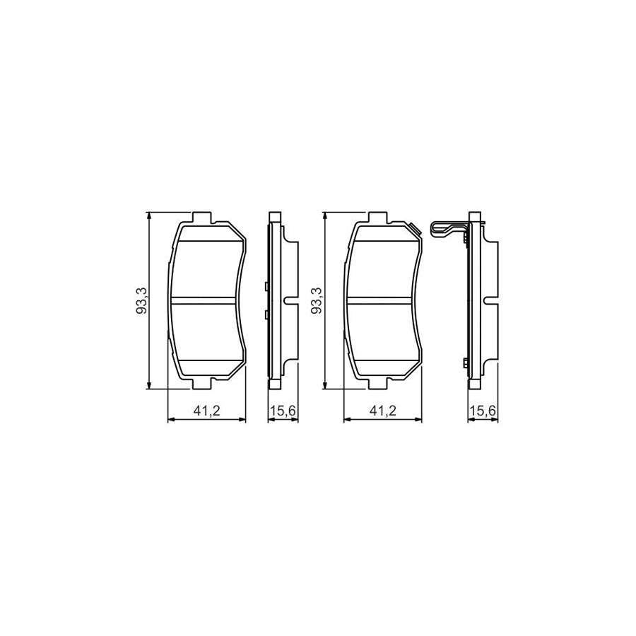 Bosch 0986495354 Brake Pad Set For Hyundai I20 I Hatchback Pb With Acoustic Wear Warning With Anti Squeak Plate BP1646