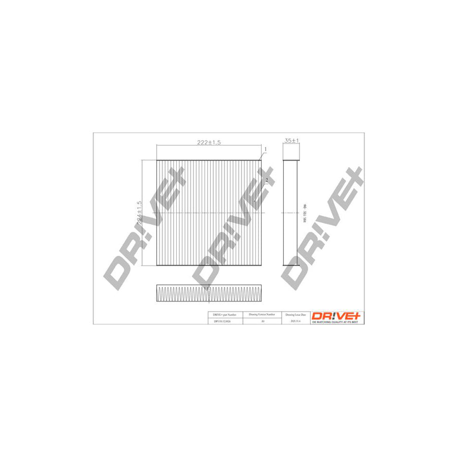 Dr!Ve+ Dp1110.12.0026 Pollen Filter | Duco Car Parts UK Car Parts