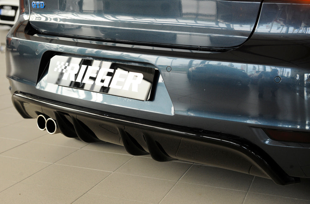 Rieger 00088019 VW Mk6 Golf GTD Rear Diffuser for Original Twin Tailpipe Left - Glossy Black
