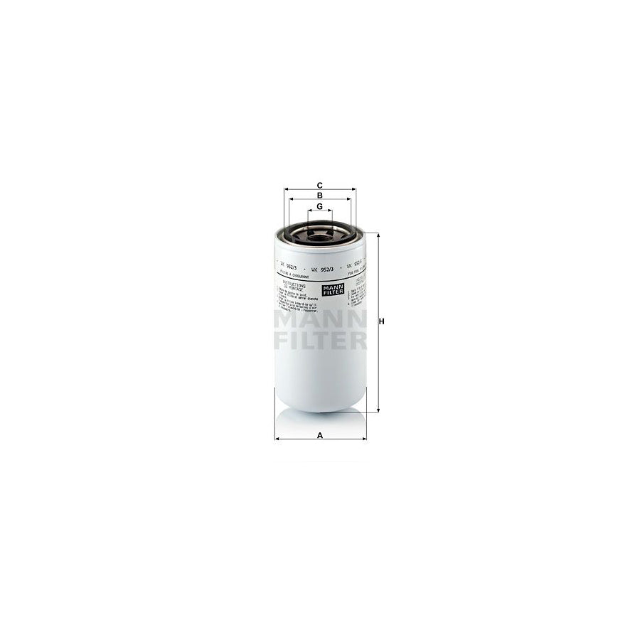 MANN-FILTER WK 952/3 Fuel filter Spin-on Filter