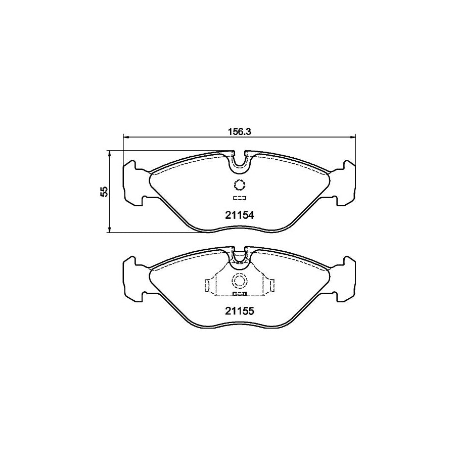 Hella 8DB 355 007 591 Brake Pad Set For Saab 9000 Prepared For Wear Indicator