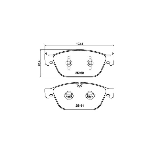 Hella 8DB 355 016 021 Brake Pad Set Not Prepared For Wear Indicator
