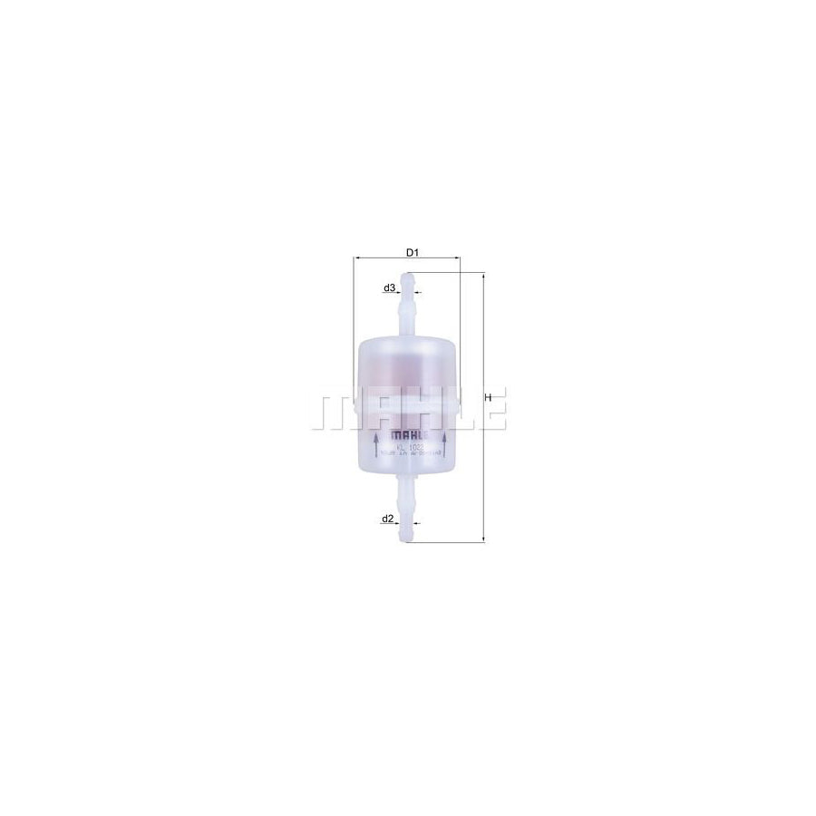 MAHLE ORIGINAL KL 1022 Fuel filter In-Line Filter