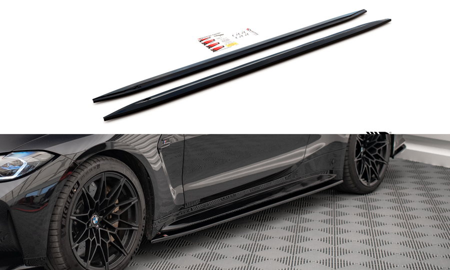 Maxton Design BM-4-G82-M-SD2T Side Skirts Diffusers V.2 BMW M4 G82 | Duco Car Parts UK Car Parts