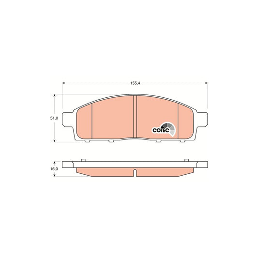 TRW Cotec Gdb3435 Brake Pad Set Not Prepared For Wear Indicator