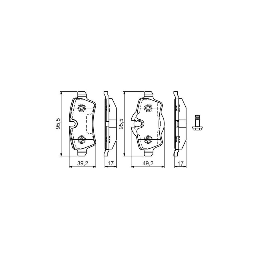 Bosch 0986Tb3171 Brake Pad Set With Bolts 
