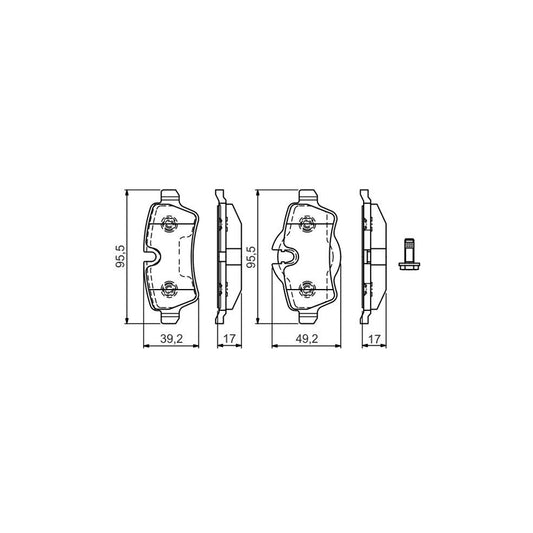 Bosch 0986Tb3171 Brake Pad Set With Bolts 