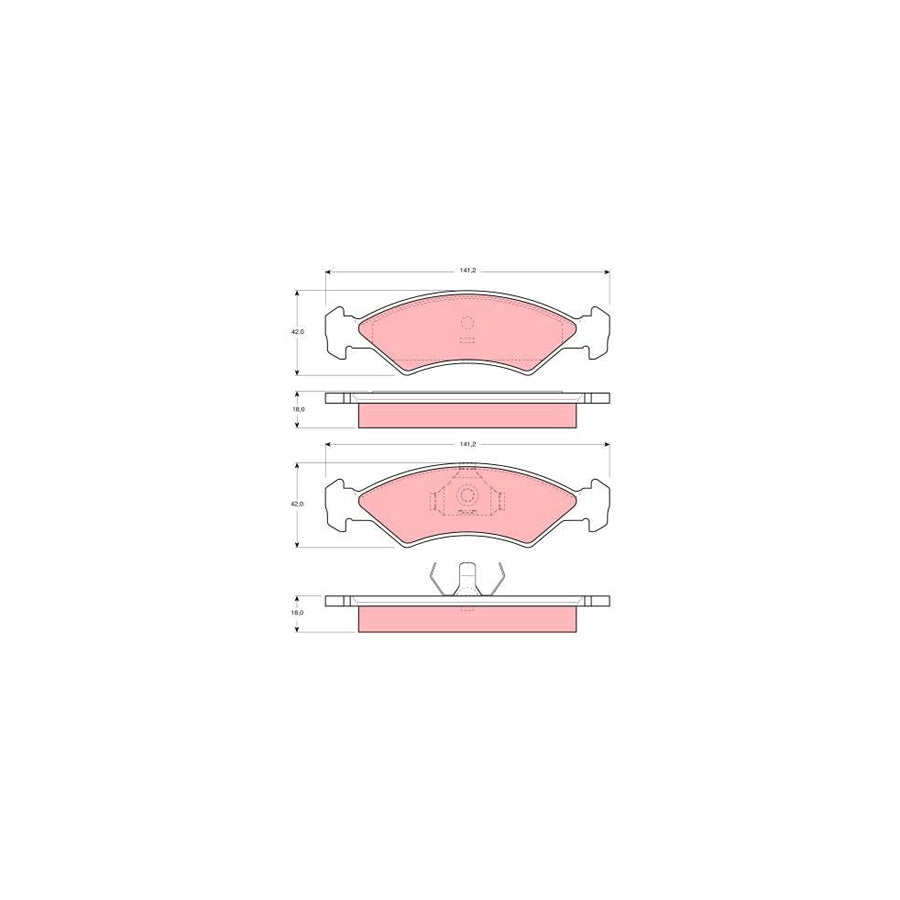 TRW Gdb311 Brake Pad Set For Ford Fiesta Not Prepared For Wear Indicator