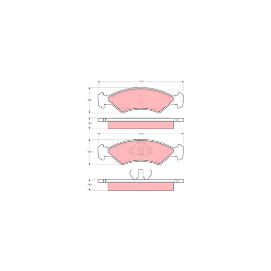 TRW Gdb311 Brake Pad Set For Ford Fiesta Not Prepared For Wear Indicator