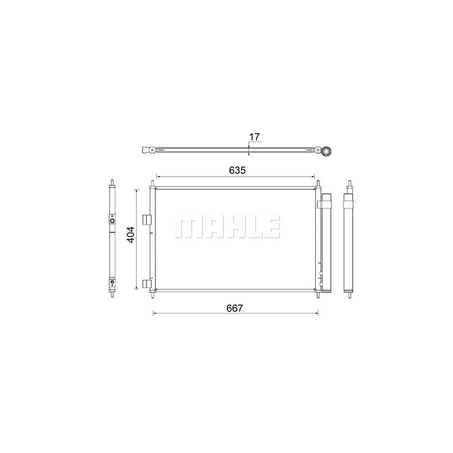 MAHLE ORIGINAL AC 798 000S Air conditioning condenser with dryer