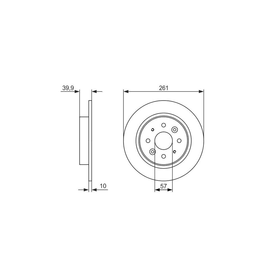 BOSCH 0 986 479 597 Brake Disc Solid Oiled