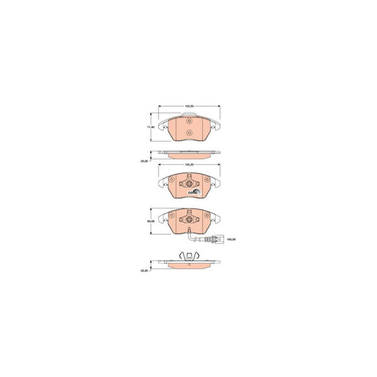 TRW Cotec Gdb1807 Brake Pad Set Incl Wear Warning Contact