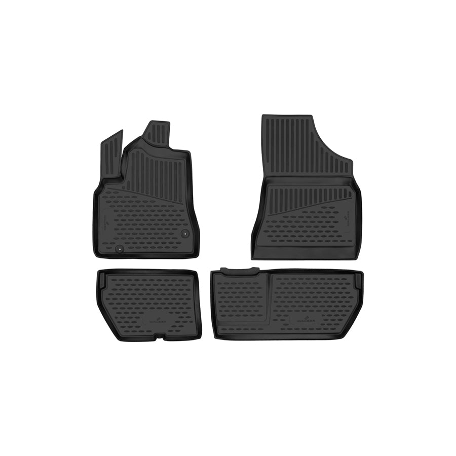 WALSER Tailored, XTR 75197 Floor mat set Elastomer, Front and Rear, Black